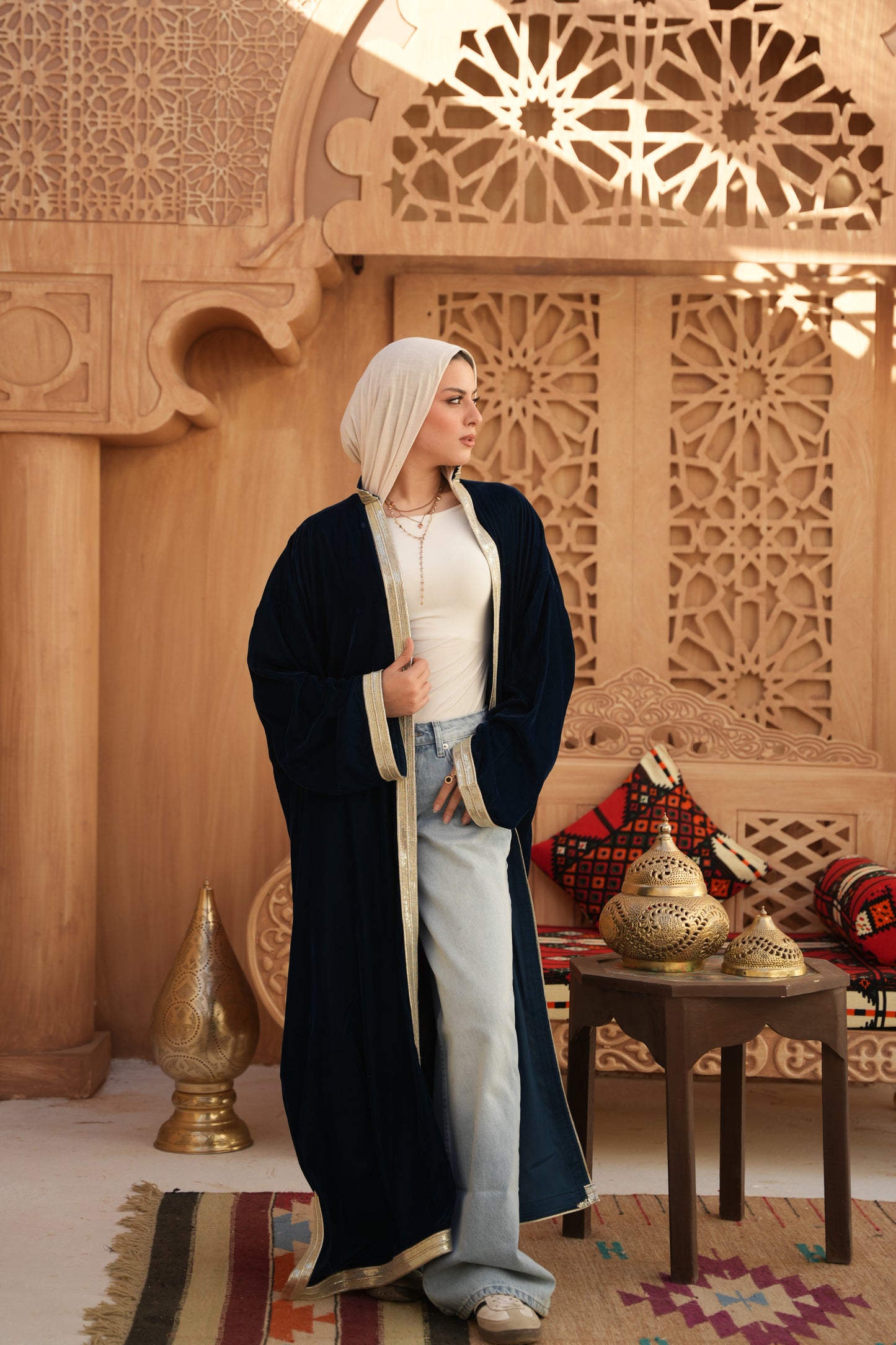 Velvet Kaftan – Petrol