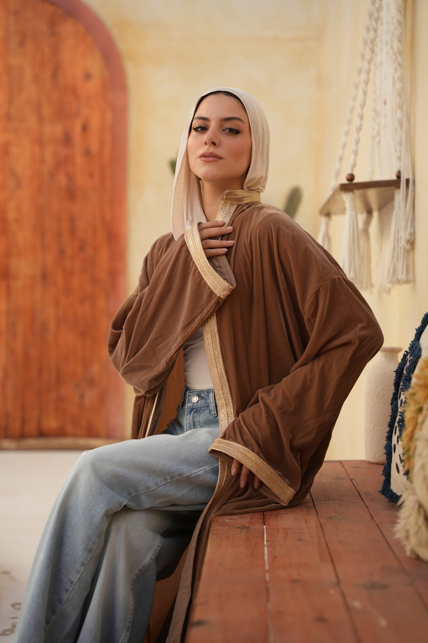 Velvet Kaftan – Mocha Brown