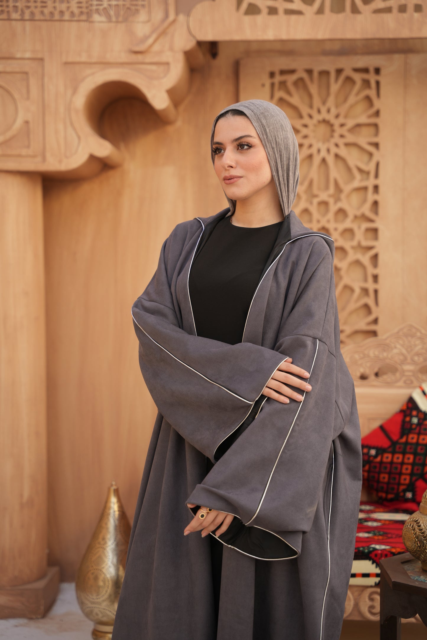 Suede Kaftan – Grey