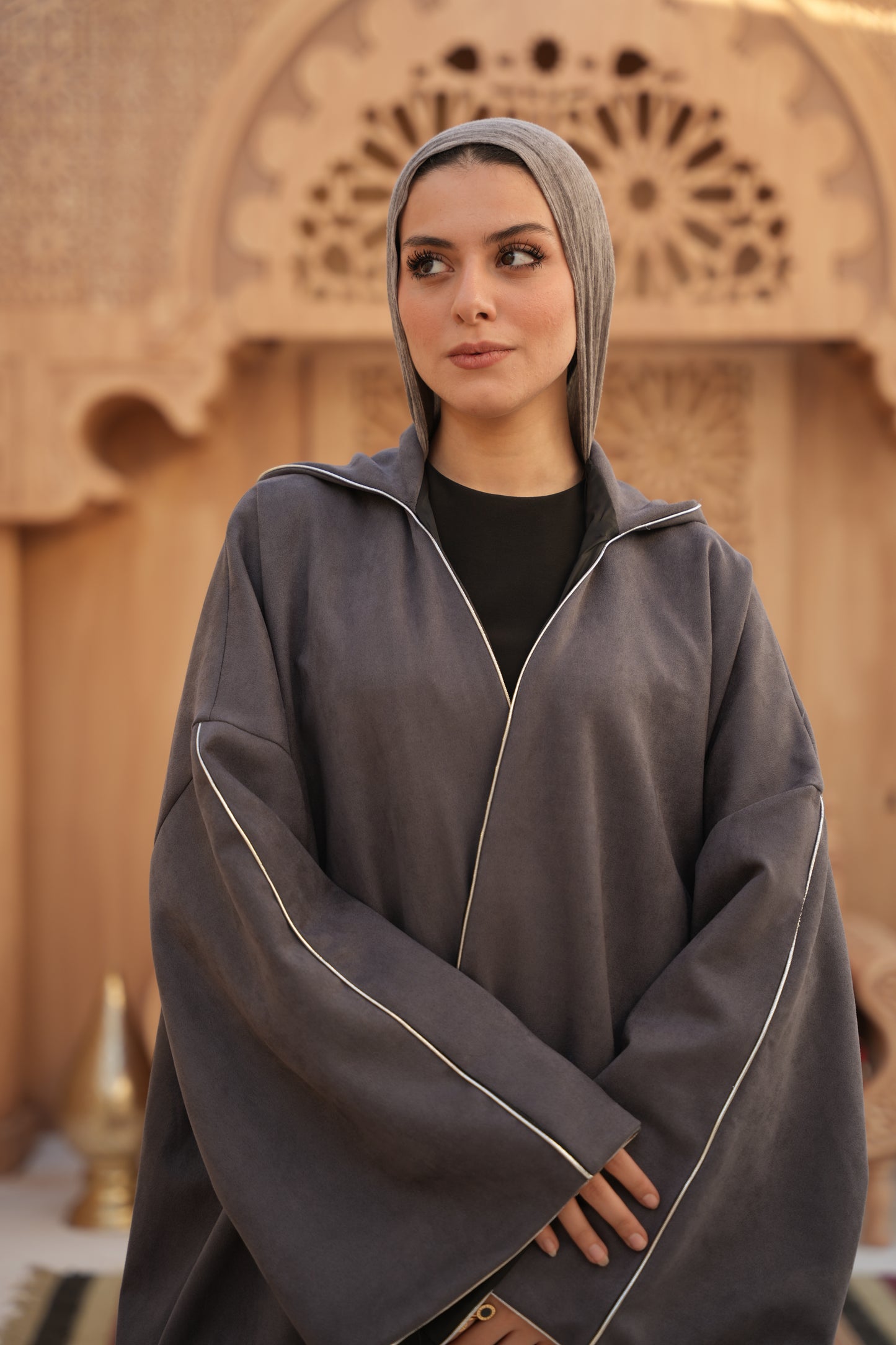 Suede Kaftan – Grey