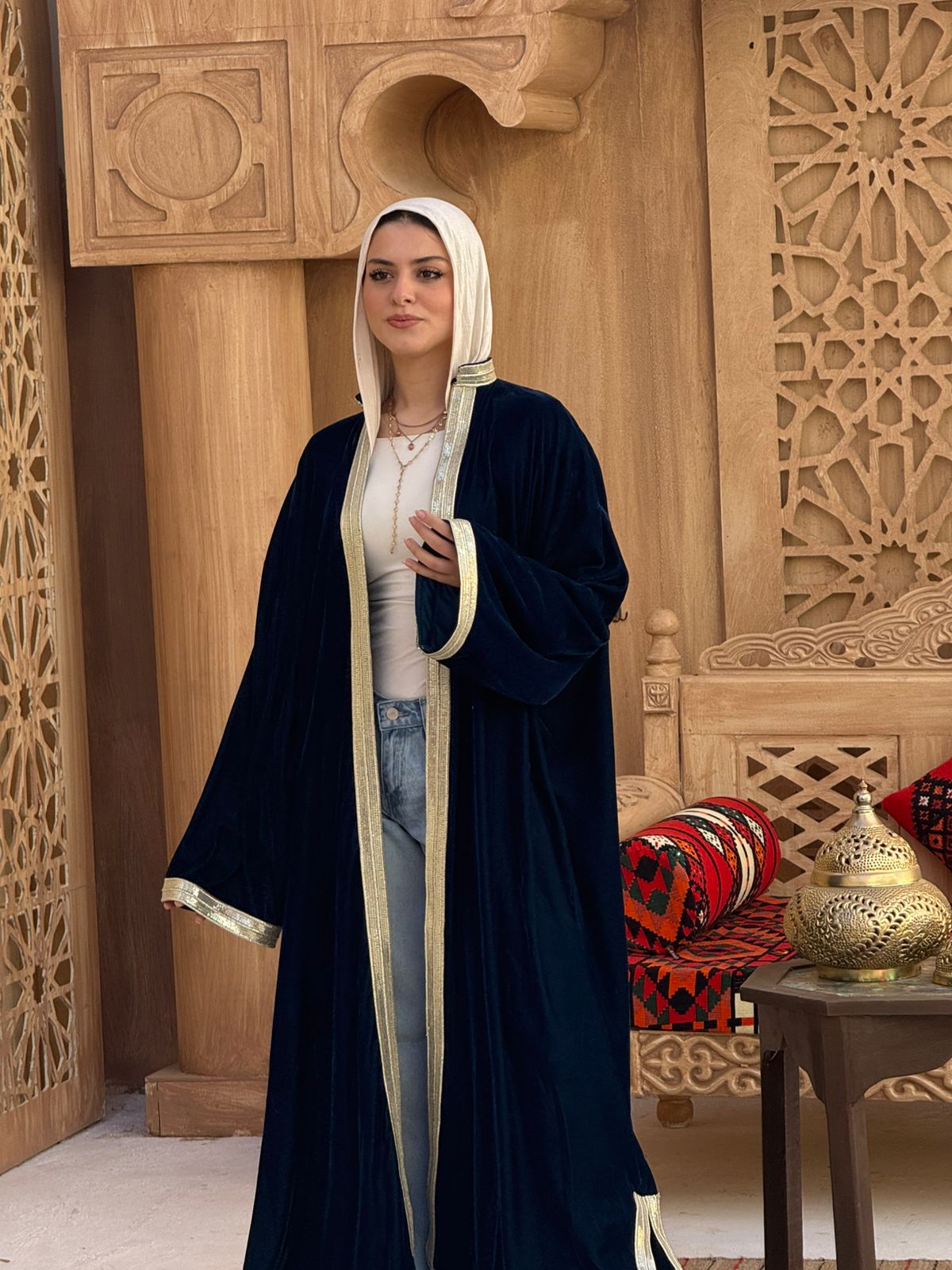 Velvet Kaftan – Petrol